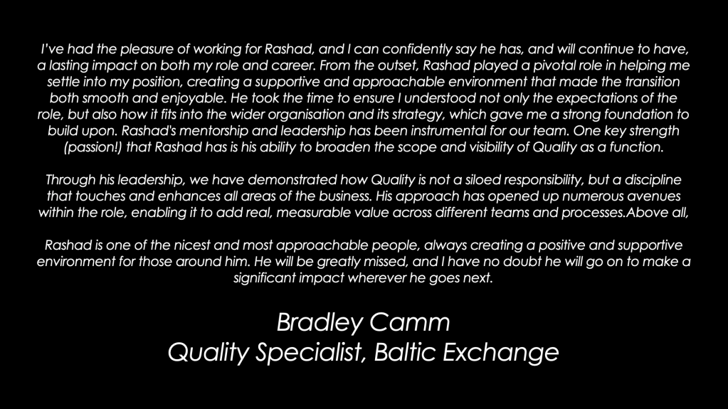 Testimonial from Bradley Camm